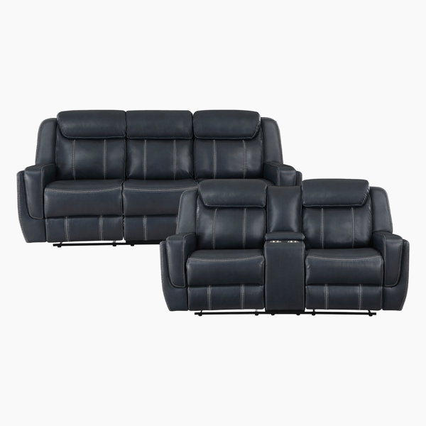 Latitude Run® Breylyn 2 Piece Faux Leather Manual Reclining Sofa Set